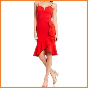 π· π Shelli Segal Red Cocktail Ruffle Dress